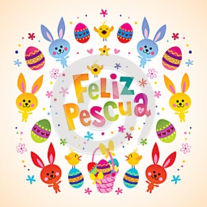 Feliz Pascua Happy Easter in Spanish