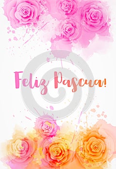 Feliz Pascua - floral background photo