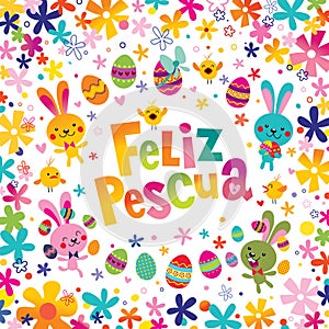 Feliz Pascua Happy Easter in Spanish greeting card