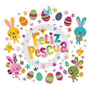 Feliz Pascua Happy Easter in Spanish greeting card photo