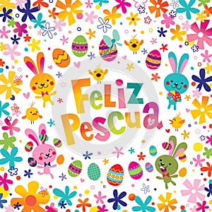 Feliz Pascua Happy Easter in Spanish greeting card photo