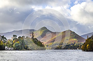 The fell by Derwent water known as cat bells at Keswick.