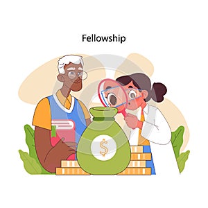 Fellowship concept. Flat vector illustration