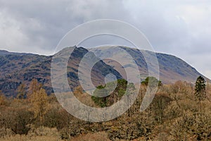 Fells above Grasmere Lake, Lake District, Cumbria, England, UK