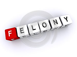 felony word block on white