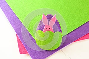 Felt Easter egg and Bunny - how to make handmade toy. Sewing. Step