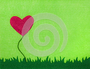 Felt Heart Flower Card