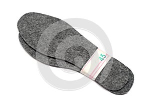 Felt insoles for shoes