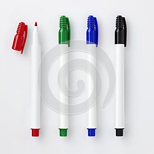 Felt tip pens with cap off