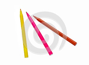 Felt Tip Pens. Multicolored Felt-Tip Pens isolated. Colorful markers pens