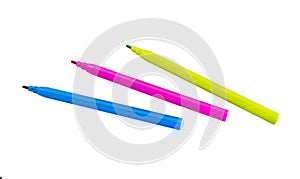 Felt Tip Pens. Multicolored Felt-Tip Pens isolated. Colorful markers pens