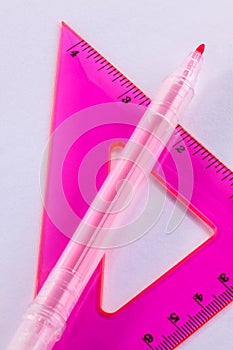 Felt-tip and ruler