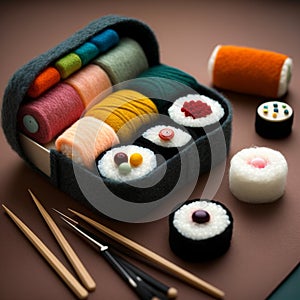 Felted Sushi (generative AI)