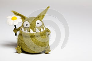 Felted Toy Mosters with Flower