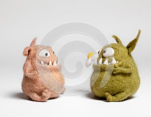 Felted Toy Mosters in Love