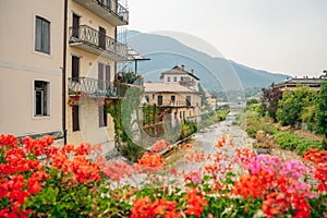 Feltre, Italy - nov, 2021 Street view of the Feltre town in the province of Belluno in Veneto, northern Italy