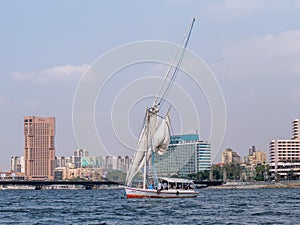 Feluca Sailing boat On The Nile In Cairo