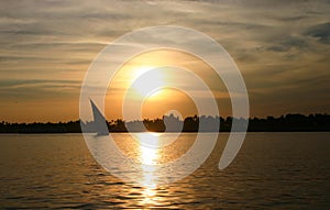 Felucca on the Nile. Sunset. Egypt