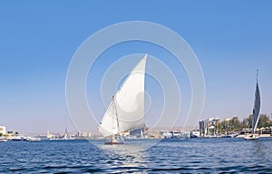 River Nile cruise on a felucca, a traditional sailing boat