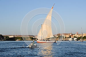 Traditional felucca in Nile, Egypt