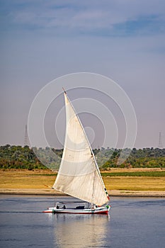 Felucca traversing the Nile near Aswan