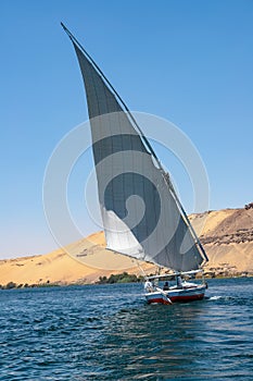 Felucca sailing along the Nile River - Egypt