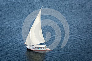 Feluccas sailing on the Nile near Aswan, Egypt