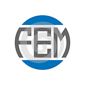 FEM letter logo design on white background. FEM creative initials circle logo concept. FEM letter design