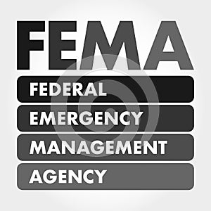 FEMA - acronym, concept background photo