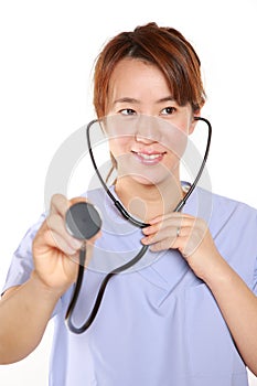 Fema doctor with stethoscope photo