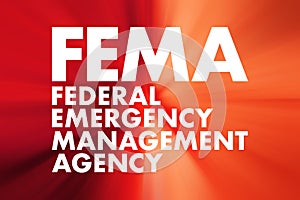 FEMA - Federal Emergency Management Agency acronym, concept background