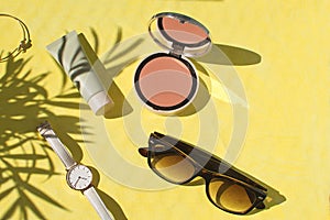 Female accessories Face powder Foundation Blush Watch Sunglasses