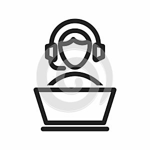 Female Agent icon vector photo