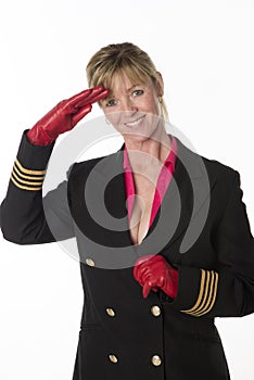 Female aircrew saluting