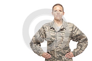 Female airman with hand on hips