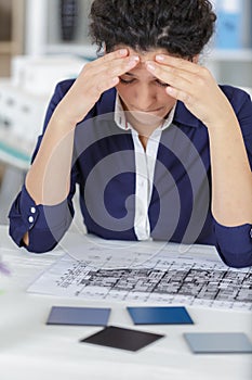 female architect feeling stress