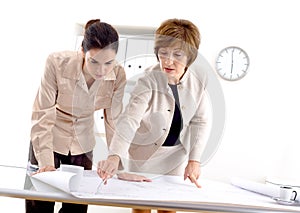 Female architects working at office