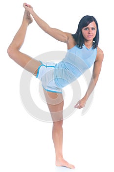 Female athlete performing balance exercise