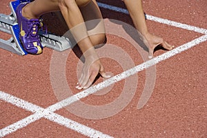 Female Athlete Ready To Race