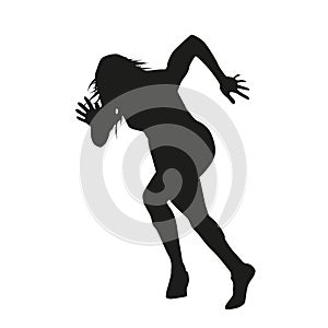 Female athlete sprints