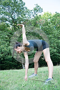 Female athlete training on camaldoli park