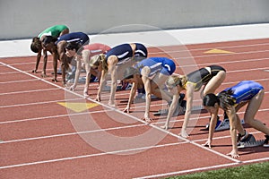 Female Athletes Ready To Race photo