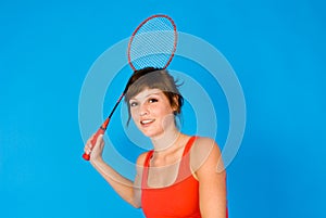 Female badminton player