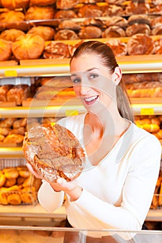 Female baker in her bakery