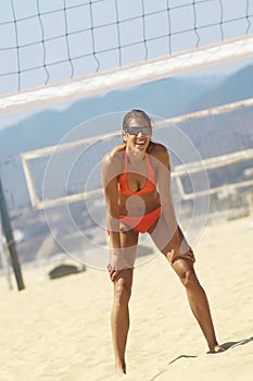 Female Beach Volleyball Player In Bikini