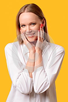 Female beauty natural skincare face treatment