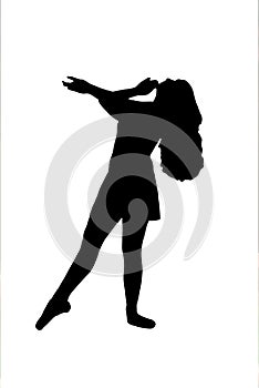 female body expression in silhouette dance movements fashion style vector image for mocup cutout