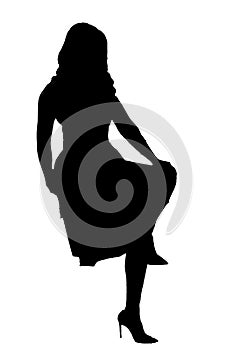 female body expression in silhouette dance movements fashion style vector image for mocup cutout