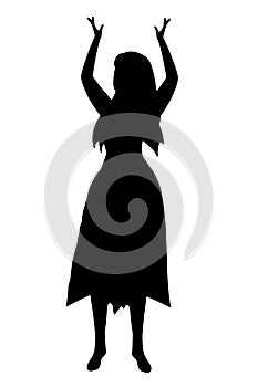 female body expression in silhouette dance movements fashion style vector image for mocup cutout woman dancing play