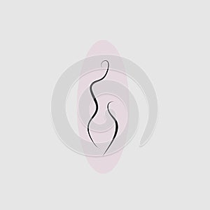 female body shape line illustration logo design